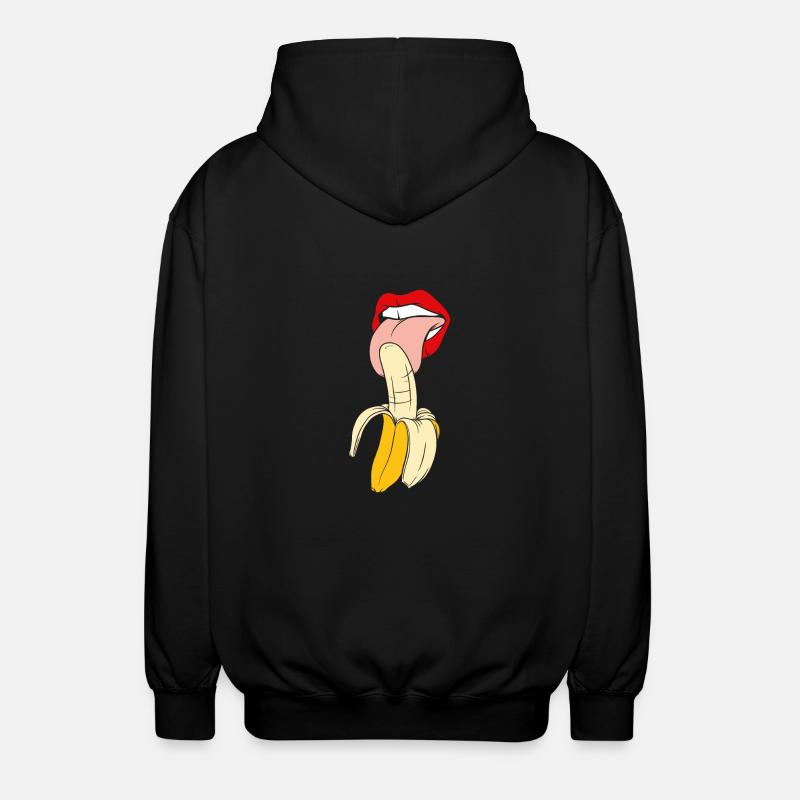 Alimentaire de cadeau de banane - Veste à capuche unisexe - noir