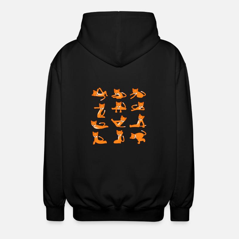 Foxes doing Yoga - Unisex Kapuzenjacke - Schwarz