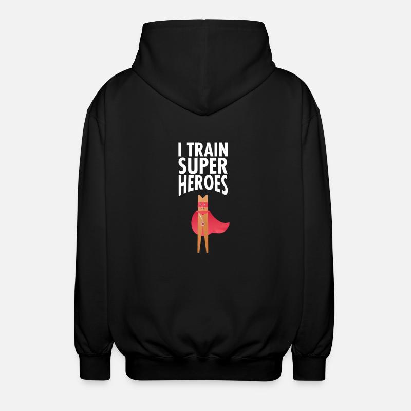 I Train Superheroes - Unisex Hooded Jacket - black