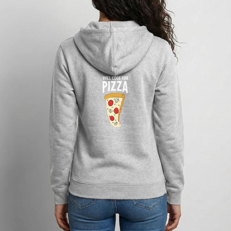 Will Code For Pizza - Funny Programmer Slogan Unisex Kapuzenjacke