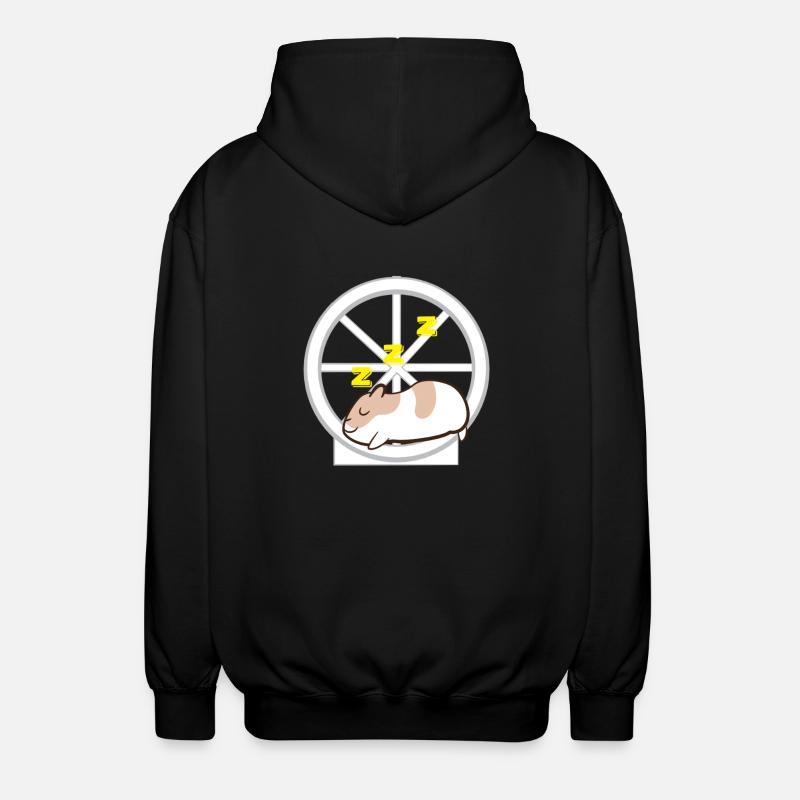 Hamster - Hamsterhalter - Hamsterrad - Lazy - Unisex Hooded Jacket - black