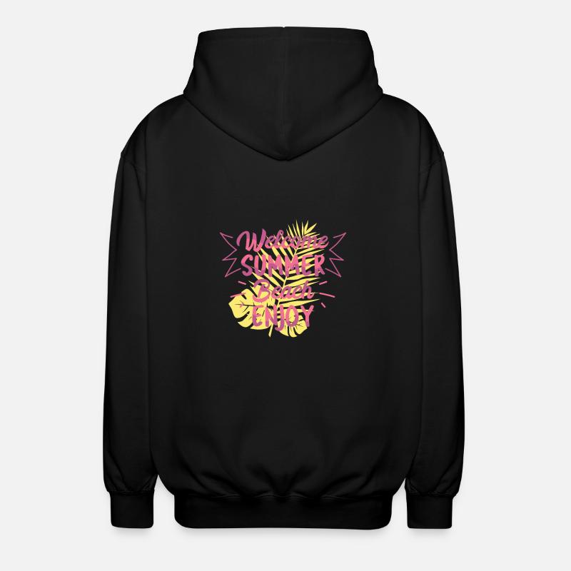 Willkommen Sommer Strand - Unisex Kapuzenjacke - Schwarz