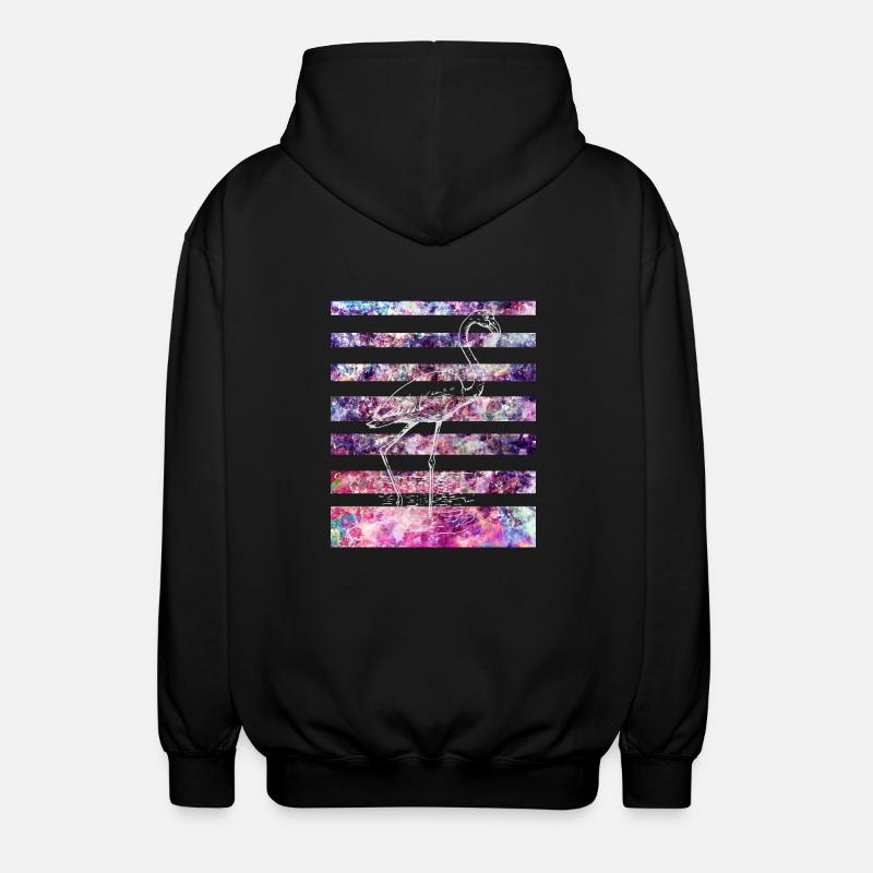 Flamingo - Unisex Kapuzenjacke - Schwarz