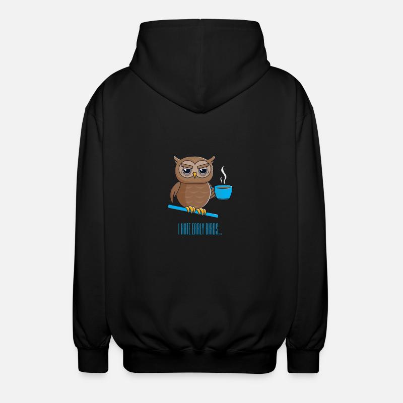 Chouette de nuit avec café - Veste à capuche unisexe - noir