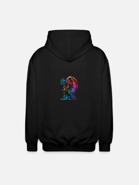 squirrel - Unisex Hooded Jacket - black