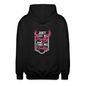 Pretty hunter - Unisex Hooded Jacket - black - Back - AI Model Male 185 light (185cm)