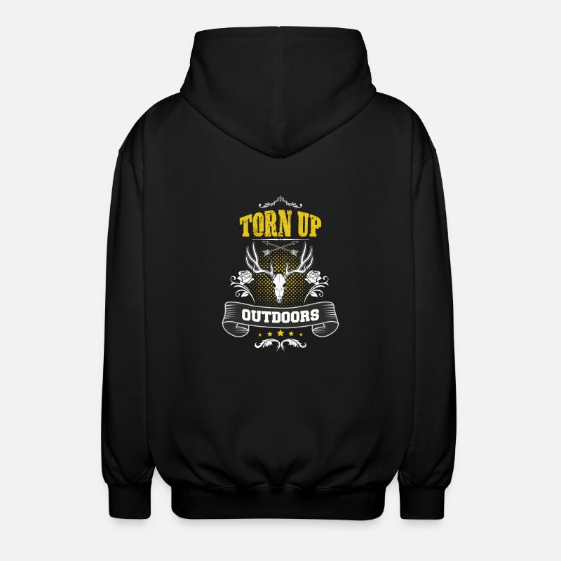 Torn up outdoors - Unisex Hooded Jacket - black