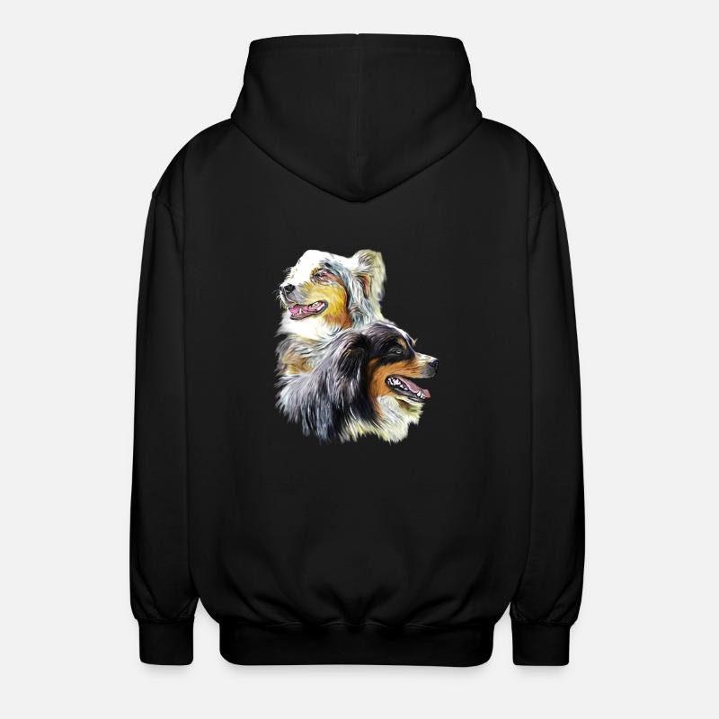 bergers australiens - Veste à capuche unisexe - noir