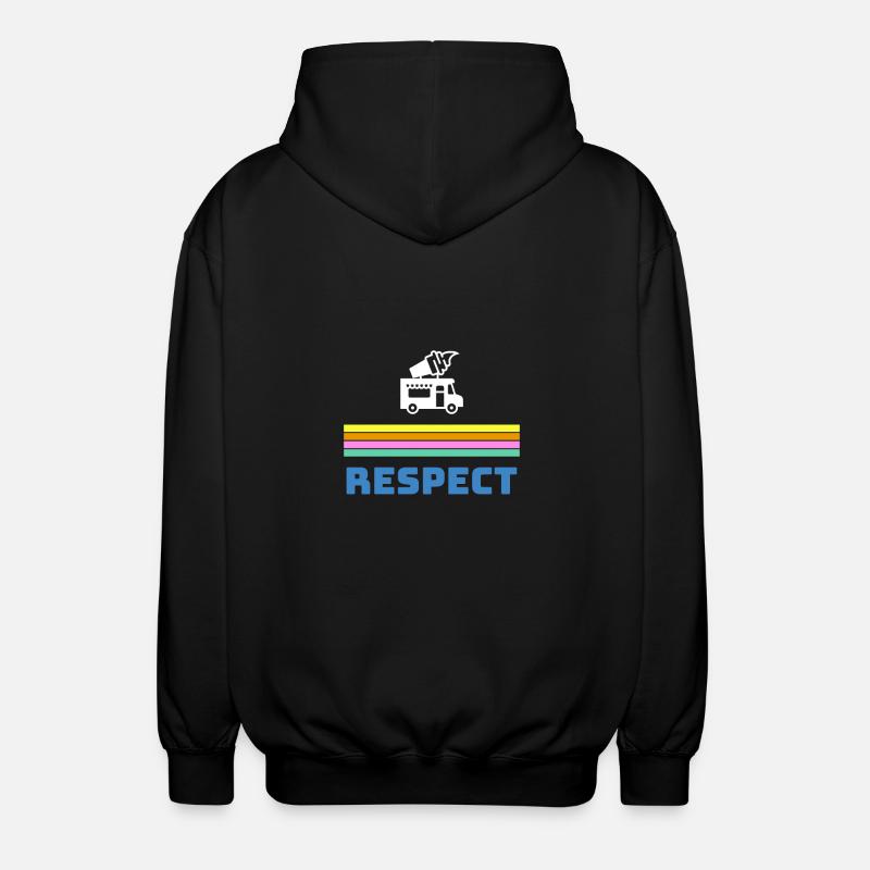 Respect the man in the ice cream van - Unisex Hooded Jacket - black