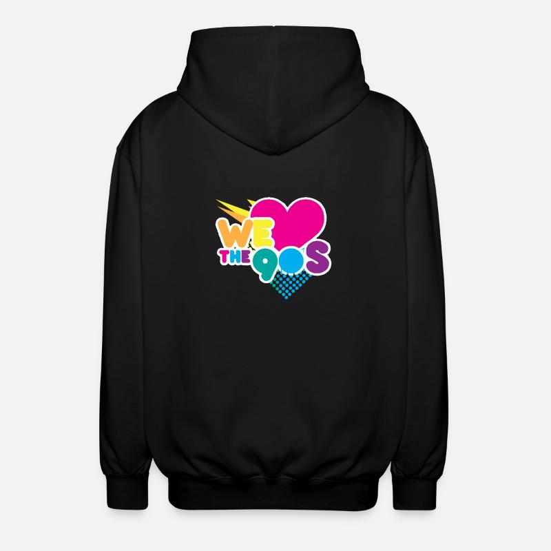We love the 90's - Unisex Hooded Jacket - black