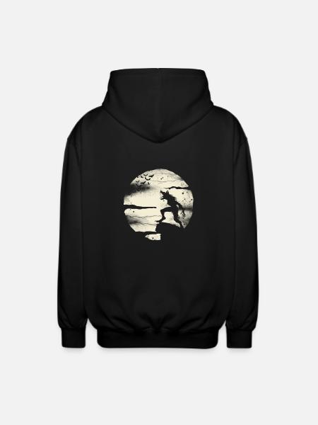 Werewolf With The Full Moon - Unisex Hooded Jacket - black