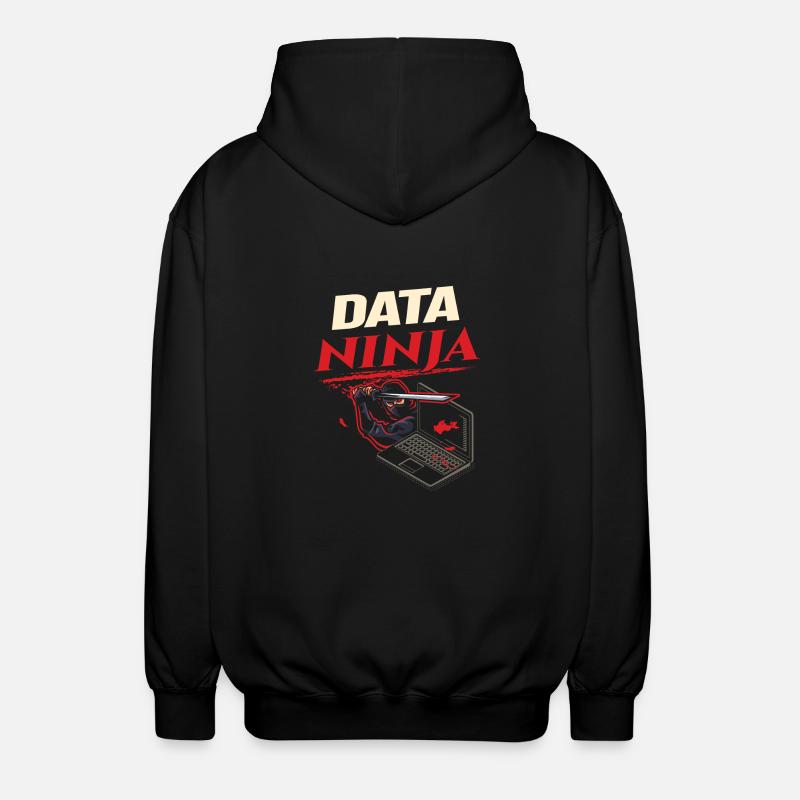 Data Ninja computer programming coder - Unisex Kapuzenjacke - Schwarz