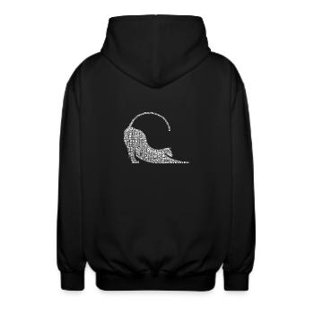 Chat miaou amoureux des chats - Veste à capuche unisexe - noir - Dos - AI Model Male 185 light (185cm)