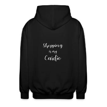 Le shopping est mon cardio - Veste à capuche unisexe - noir - Dos - AI Model Male 185 light (185cm)
