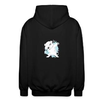 Christmas Polar Bear Dab Polar Bear Dabbing - Unisex Hooded Jacket - black - Back - AI Model Male 185 light (185cm)