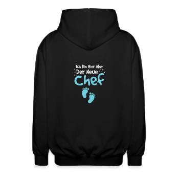 Ich bin hier also der neue Chef Baby Säugling - Unisex Kapuzenjacke - Schwarz - Hinten - AI Model Male 185 light (185cm)