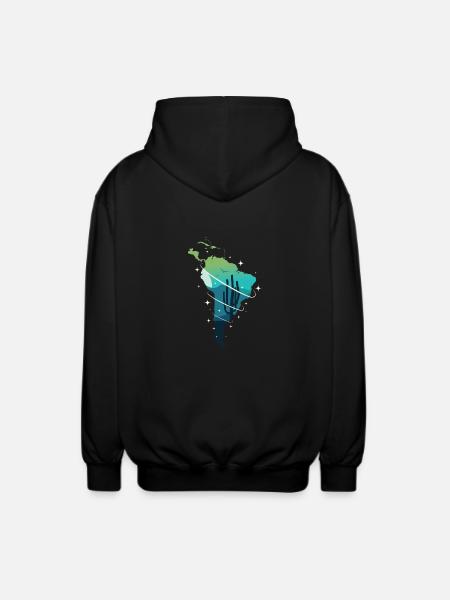 South America - Unisex Hooded Jacket - black