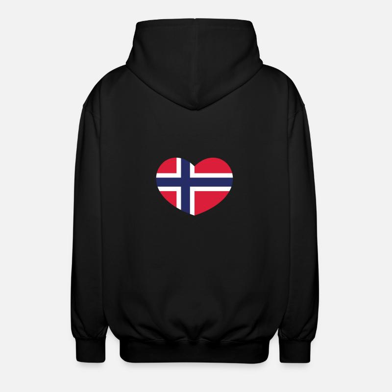 Norwegen Herz - Unisex Kapuzenjacke - Schwarz