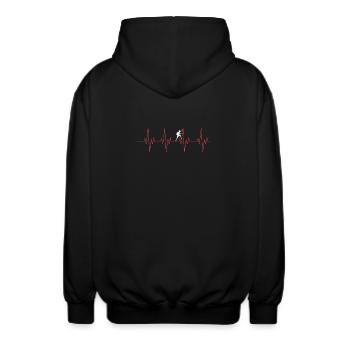 Climbing heartbeat - Unisex Hooded Jacket - black - Back - AI Model Male 185 light (185cm)