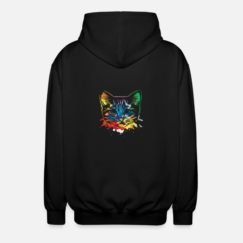Katze Pop Art - Unisex Kapuzenjacke - Schwarz