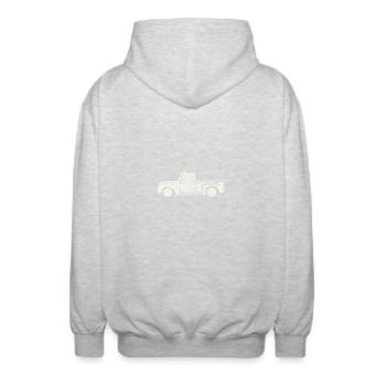 Pick up truck - Unisex Hooded Jacket - light heather grey - Back - AI Model Male 185 light (185cm)