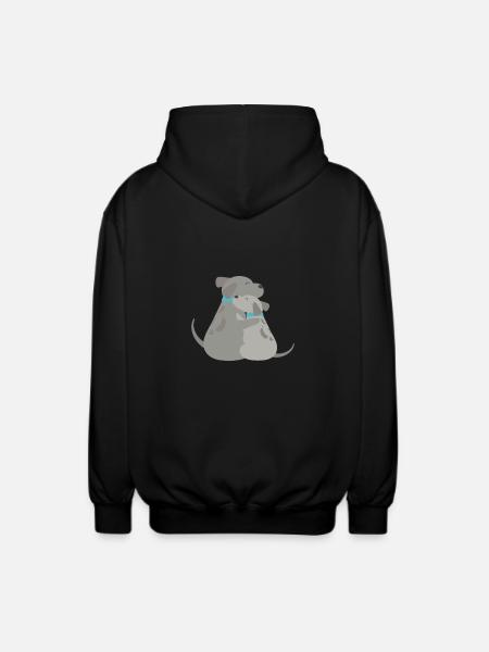 Dog hug - Unisex Hooded Jacket - black