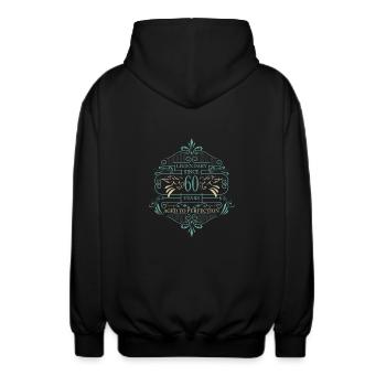 60 Geburtstag Geschenkideen - Unisex Kapuzenjacke - Schwarz - Hinten - AI Model Male 185 light (185cm)