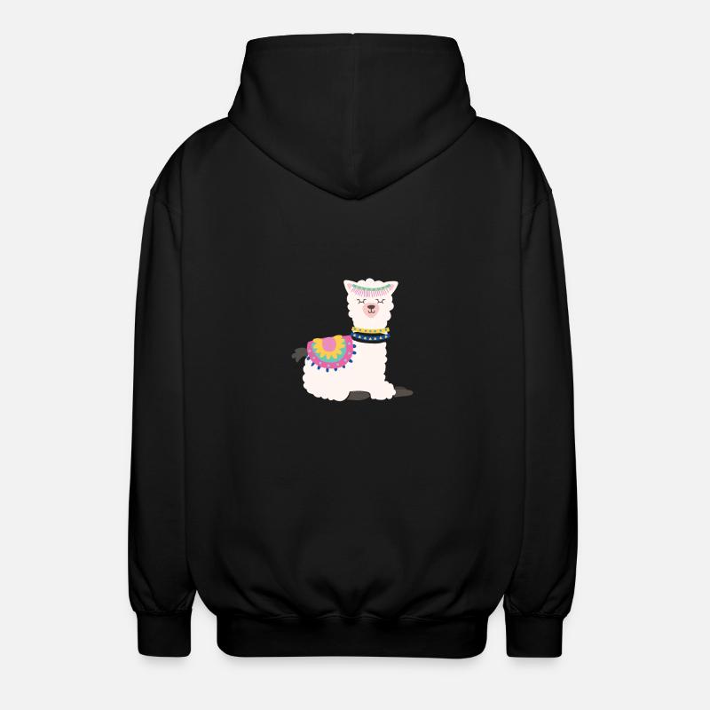 Sleeping alpaca - Unisex Hooded Jacket - black