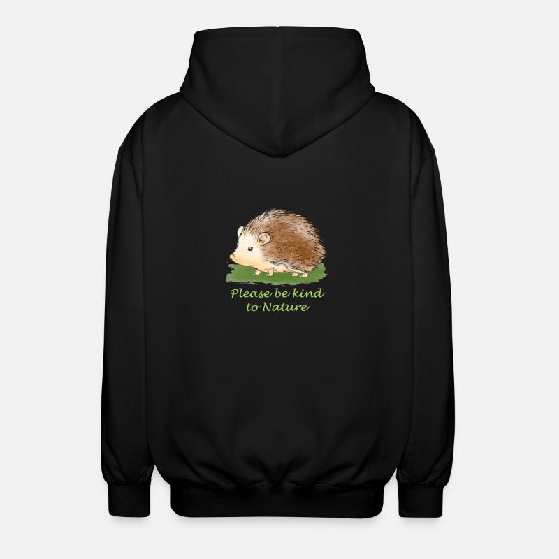 Naturschutz Igel - Unisex Kapuzenjacke - Schwarz