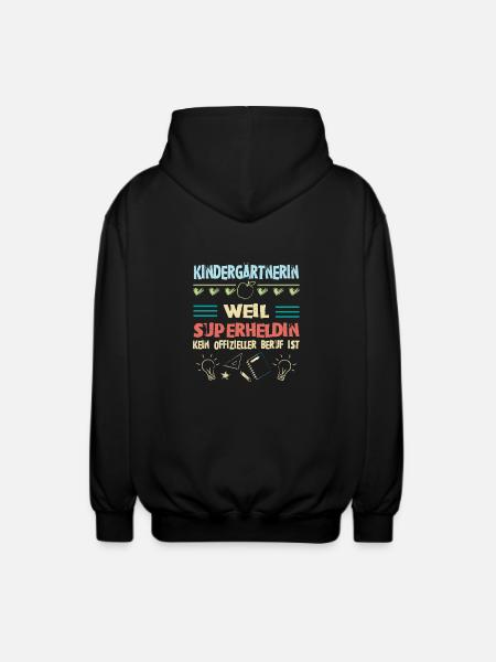 Kindergärtnerin superheldin - Unisex Kapuzenjacke - Schwarz