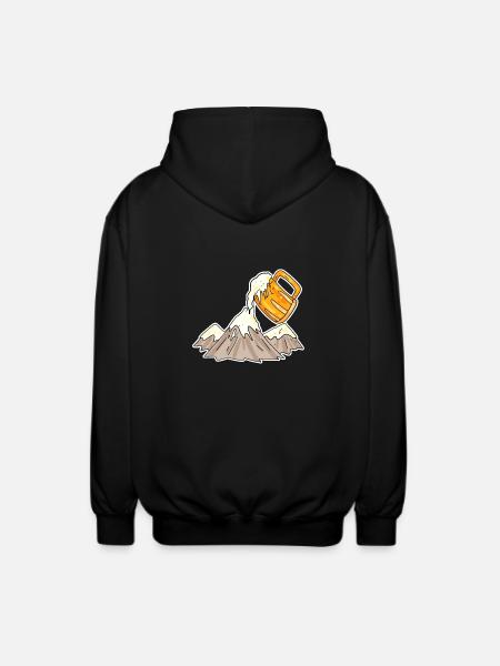 Mountains and beer - Unisex Hooded Jacket - black