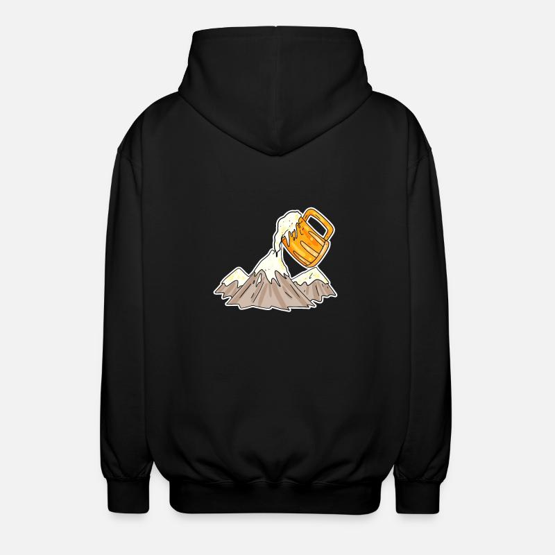 Mountains and beer - Unisex Hooded Jacket - black