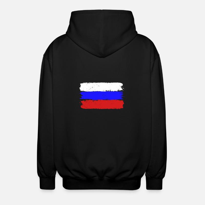 Russland Flagge - Unisex Kapuzenjacke - Schwarz
