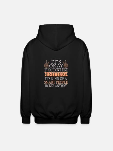 Knitting funny - Unisex Hooded Jacket - black