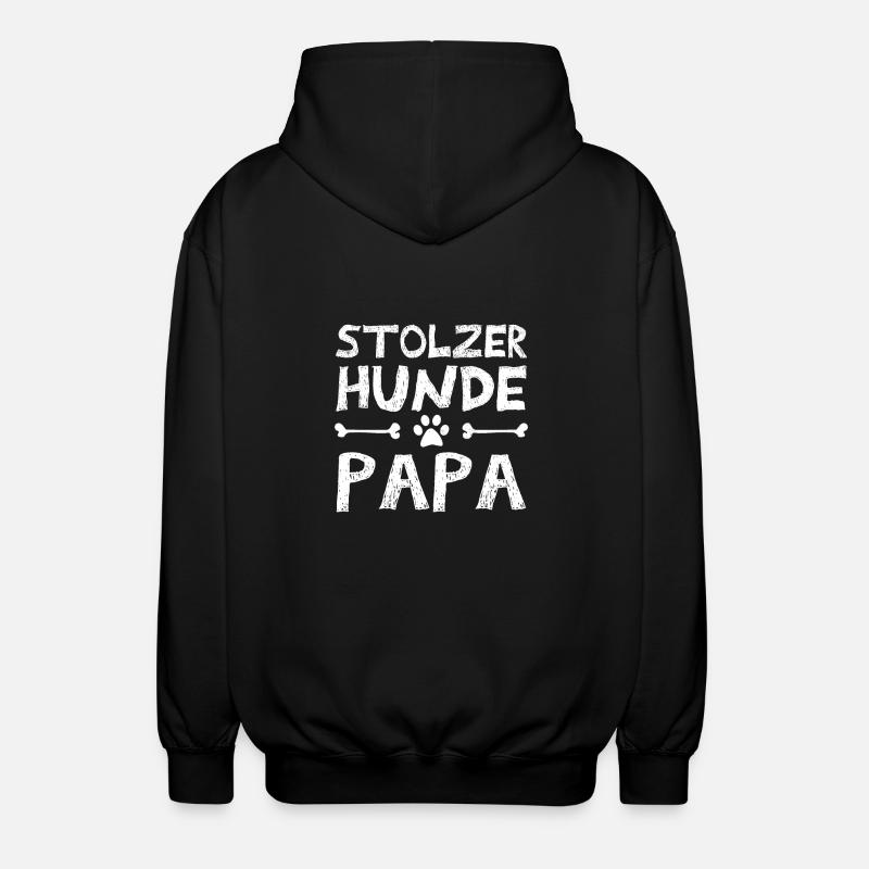 Stolzer hunde Papa - Unisex Kapuzenjacke - Schwarz