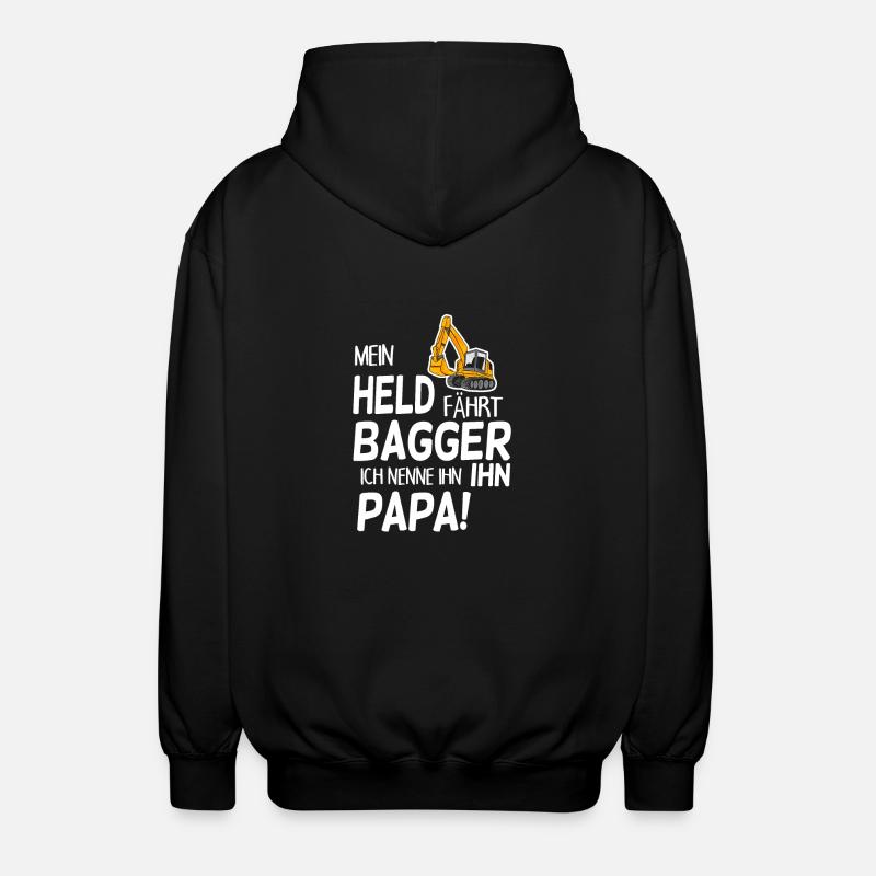 Bagger Held Papa Vater Geschenk - Unisex Kapuzenjacke - Schwarz