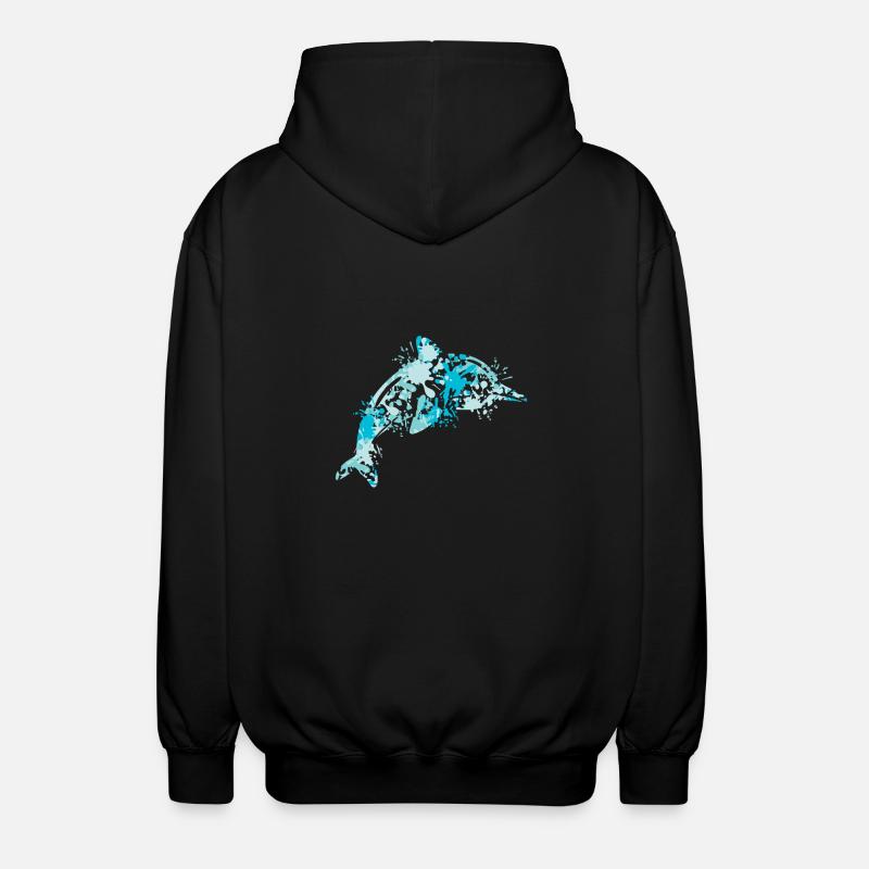 Delfin - Unisex Kapuzenjacke - Schwarz