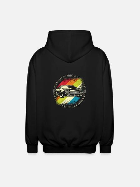 Rallye auto retro - Unisex Kapuzenjacke - Schwarz
