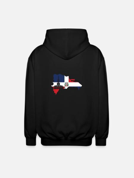 Dominican Republic Flag - Unisex Hooded Jacket - black