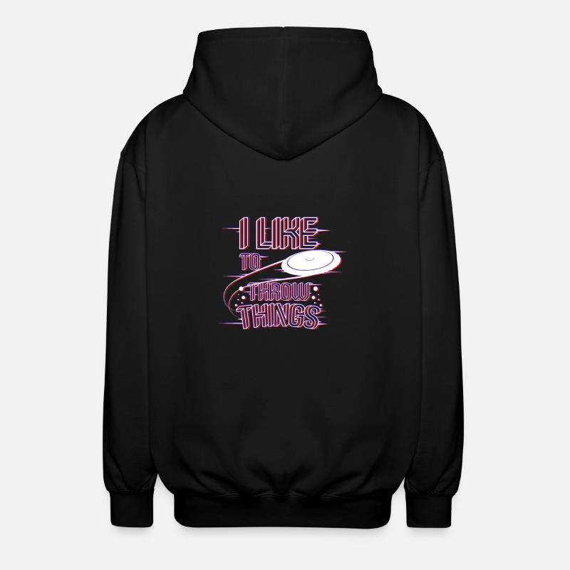 Frisbee throw things - Unisex Hooded Jacket - black