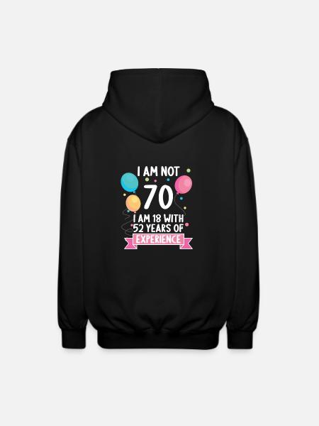 70 år 70 år 70 år 70 år - Unisex hættejakke. - sort
