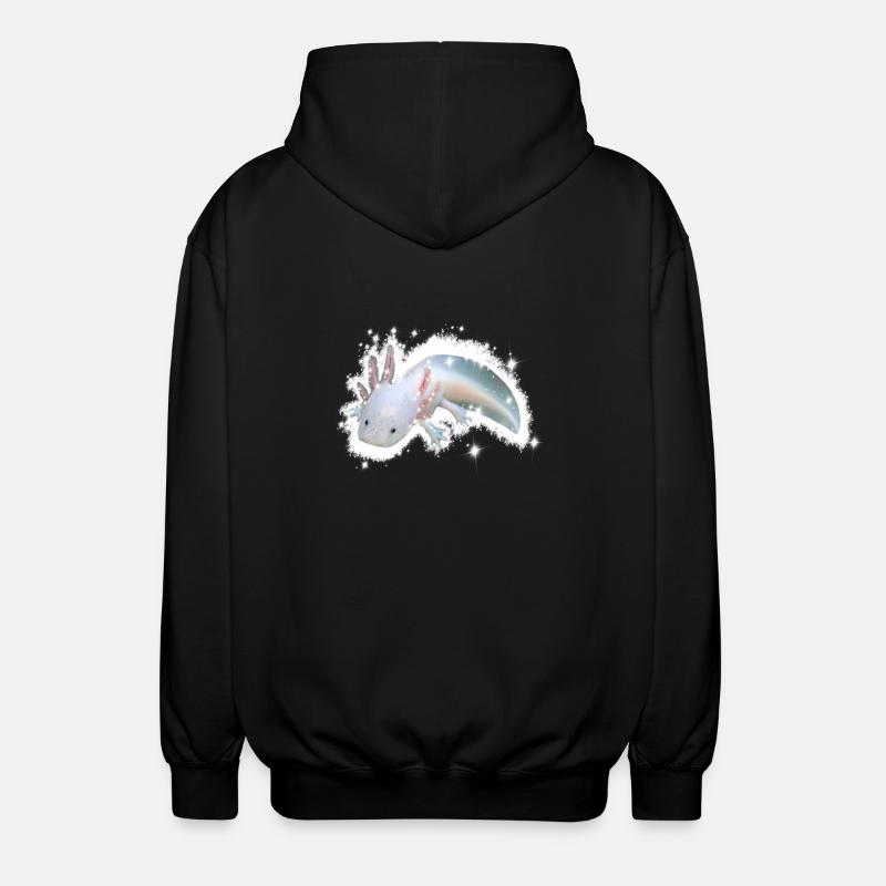 weißes Axolotl - Unisex Kapuzenjacke - Schwarz