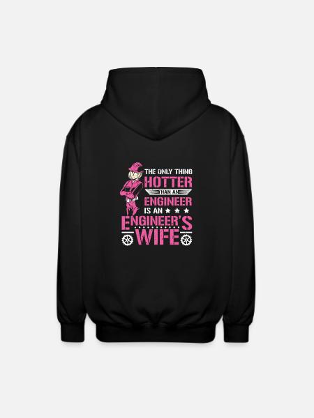 Wife Engineer - Unisex Hooded Jacket - black
