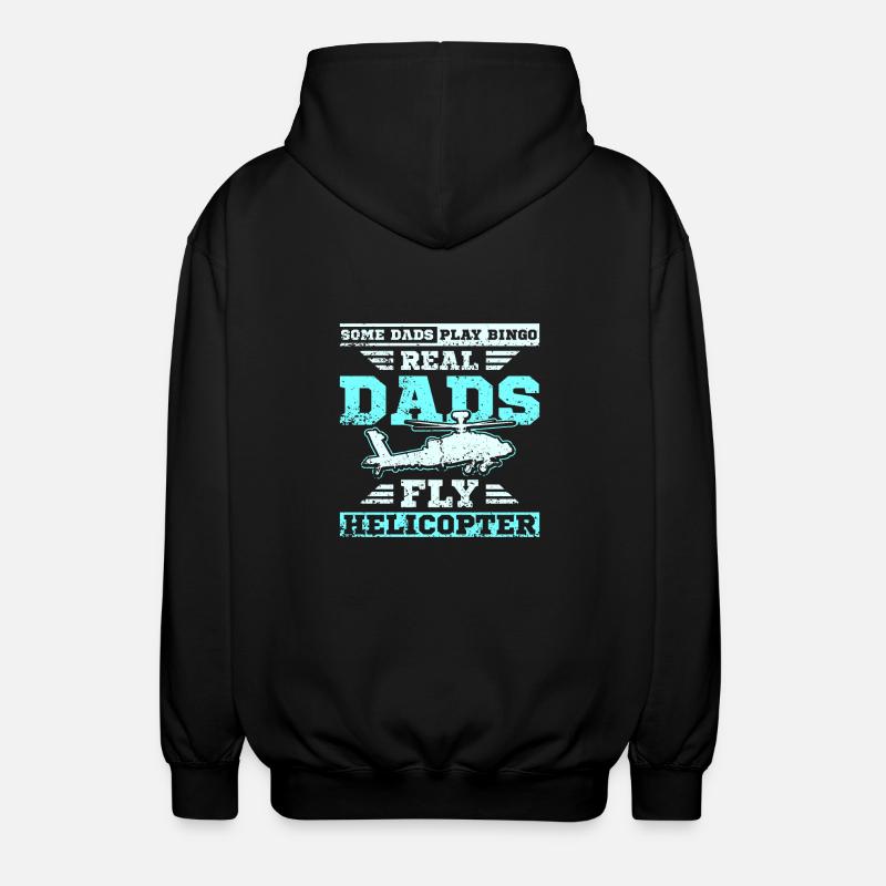 Dads fly helicopter - Unisex Hooded Jacket - black