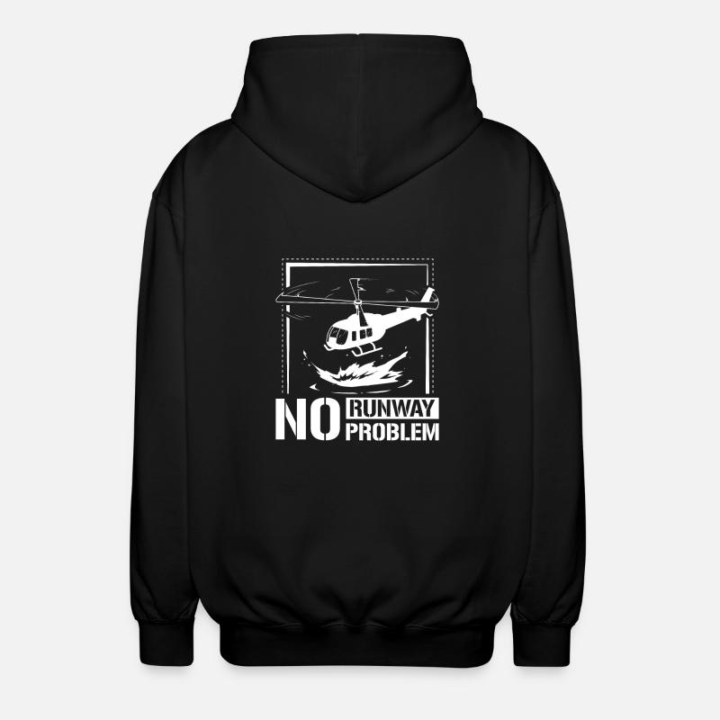 Pas de piste pas de problème hélicoptère - Veste à capuche unisexe - noir