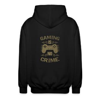 Gaming Shirt Gaming n’est pas un crime Chemise pour hommes - Veste à capuche unisexe - noir - Dos - AI Model Male 185 light (185cm)