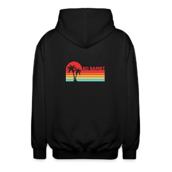 Vintage Thailand Vacation Asia Sunset Ko Samet - Unisex Kapuzenjacke - Schwarz - Hinten - AI Model Male 185 light (185cm)