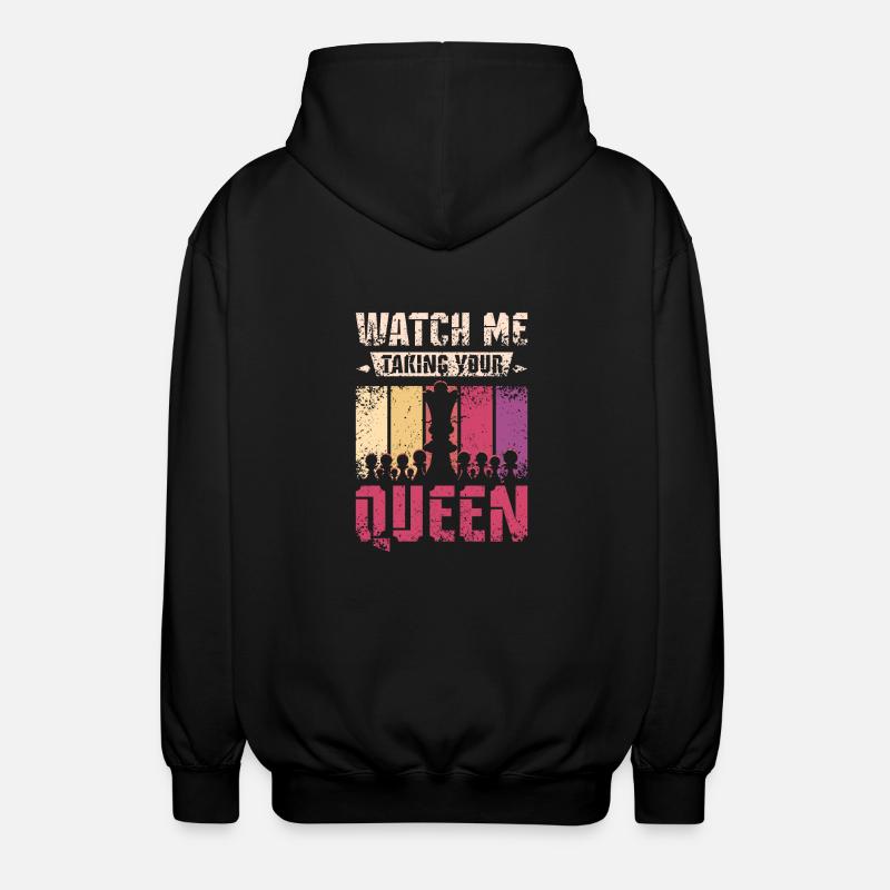 Taking your queen chess - Unisex Hooded Jacket - black