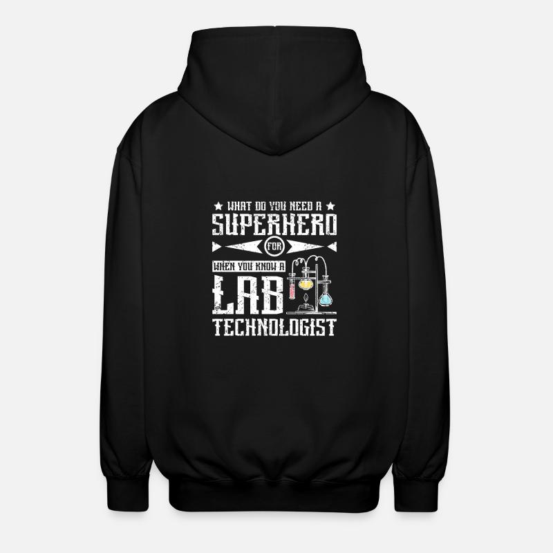 Superhero lab technologist - Unisex Kapuzenjacke - Schwarz