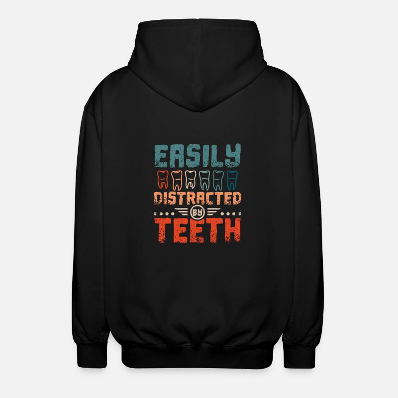 Facilement distrait par les dents - Veste à capuche unisexe - noir